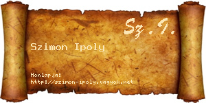 Szimon Ipoly névjegykártya